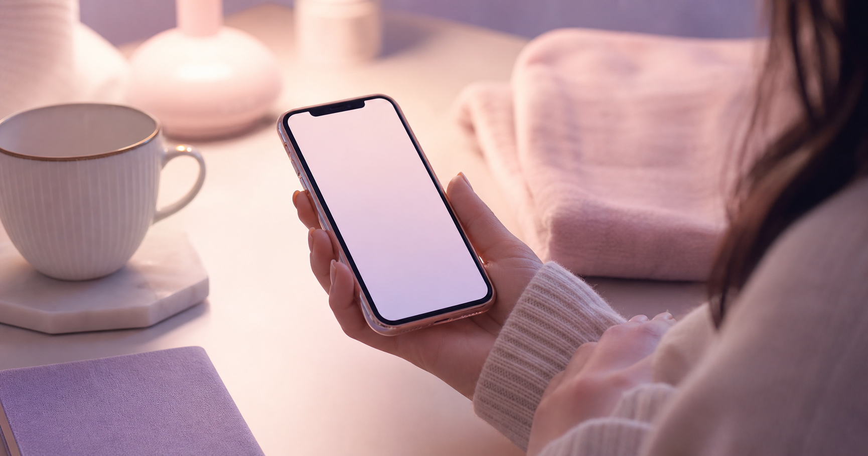 彼氏の返信が遅くなってスマホを見つめる女性