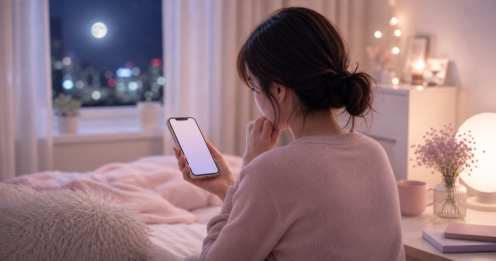 電話占いのプロフィール確認ポイントを整理する女性